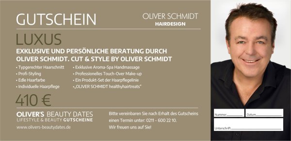 Luxus Gutschein Exklusive & Persönliche Beratung durch Oliver Schmidt